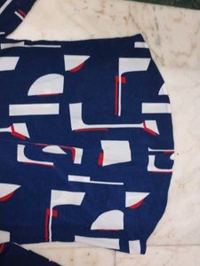 Unique Blue Abstract Print Button-Down Shirt
