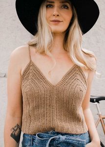 Crocheted V-Neck Cami Top