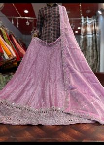 Stunning Pink Sequined Lehenga Choli