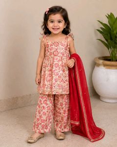 Adorable Floral Print Kurta Set with Dupatta