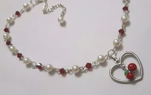 Elegant Cherry Pearl Necklace