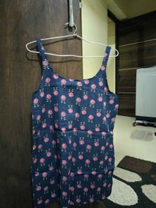 Blue Floral Print short kurti