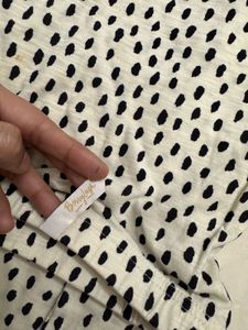 Women White Skirt with Black Dots