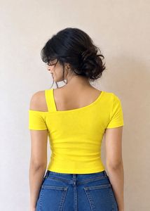 Chic Asymmetrical Neckline Top