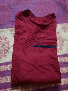 3xl Maroon Striped T-Shirt