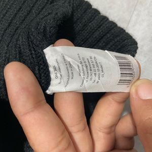 Lee Cooper Black Ribbed Beanie Hat