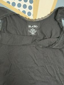 Black Lace Trim Camisole Top