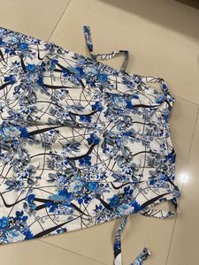 Flowy Blue Floral Palazzo Pants