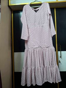 Pink Swiss Dot Maxi Dress
