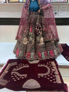 Embroidered Velvet Lehenga Choli