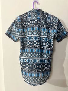 Stylish Geometric Print Short Sleeve Shirt
