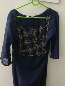 Elegant Navy Blue Kurta Top