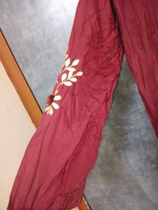 Maroon Embroidered ethnic gown