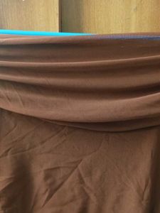 Brown Ruched Off-Shoulder Dress