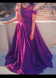 Beautiful Purple Off-Shoulder Gown