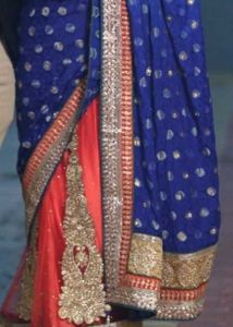 Elegant Blue Saree with Embellished Border
