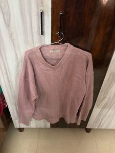 Soft Pink Cable Knit Sweater