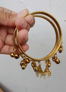 Golden Bangle Set with Bells