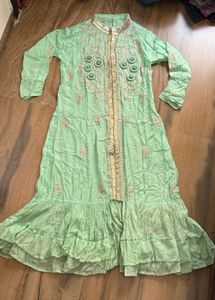 Light Green Embroidered Kurta Set