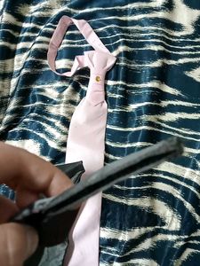 2 Satin Ties - Pink &amp; Black