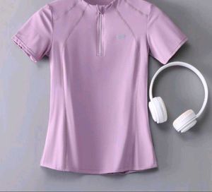 Women's Athletic Zip Neck Top and shorts