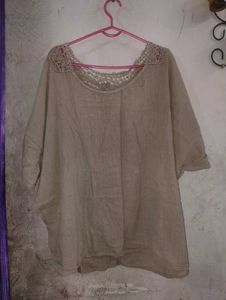 Boho Lace Detail Loose Fit Tunic Top