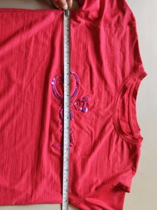 Red Long Sleeve Graphic Top