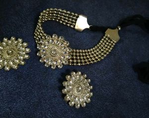 Silver oxidised Necklace Set with earrings