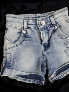 kid's Light Wash Denim Shorts