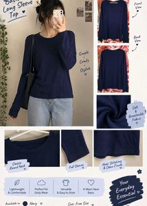 Classic Navy Long Sleeve Top
