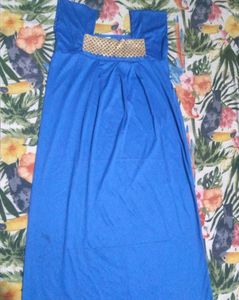 Blue Empire Waist Maxi Dress