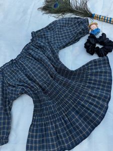 Midnight plaid corset crop top