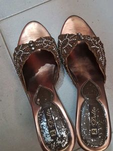 Elegant Beaded Rose Gold Heels