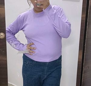 Lavender Textured Long Sleeve Top