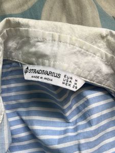 Summery Blue &amp; White Striped Button-Up Shirt