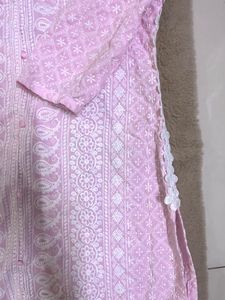 Side Lace Embroidered Kurta