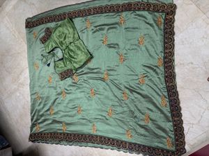 sage green/mint green festive wear saree