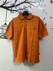 Men's Orange Striped Polo Shirt 🇩🇪