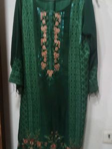 Emerald Green Embroidered Kurta