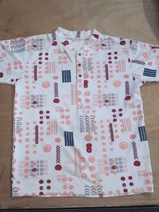 White Printed Kurta Set