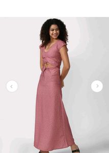 Pink Printed Cutout Maxi Dress forever21