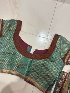 Elegant Teal &amp; Orange saree