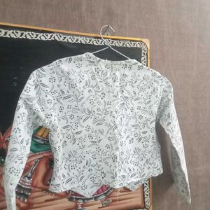 White Floral Print jacket