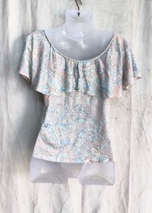 Boho Paisley Print Flutter Sleeve Top