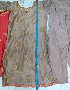 New Condition Suit Set Khakhi Colour