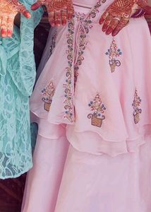 3 Peice Baby Pink Party wear Dress