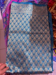Beautiful Teal &amp; Gold Saree