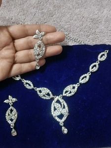 silver colour with sparkling rhinestone