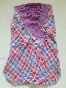 💜 One-of-a-Kind Pastel Plaid Designer Wrap Top
