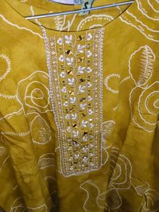 Stylish Kurta with Embellished Neckline